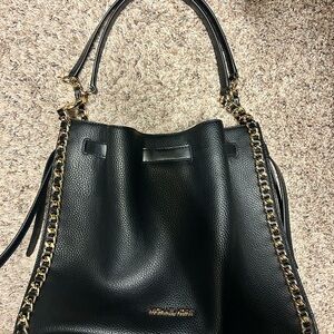 Michael Kors Black Shoulder Bag with Gold Chain